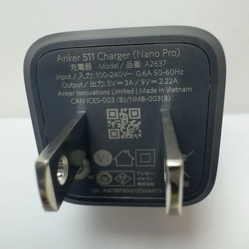 ANKER USB C CHARGER BLOCK 20W, 511 CHARGER ( NANO ) Comapct Fast Chager - Black